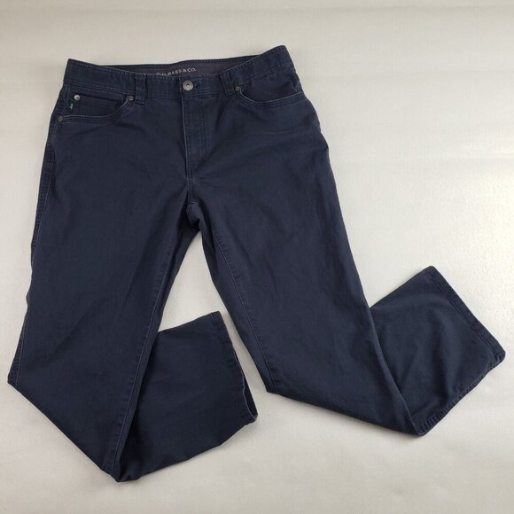 GH Bass Chino Pant Mens 34x30 Blue Flat Front Cotton Stretch Casual Trouser - Picture 1 of 12
